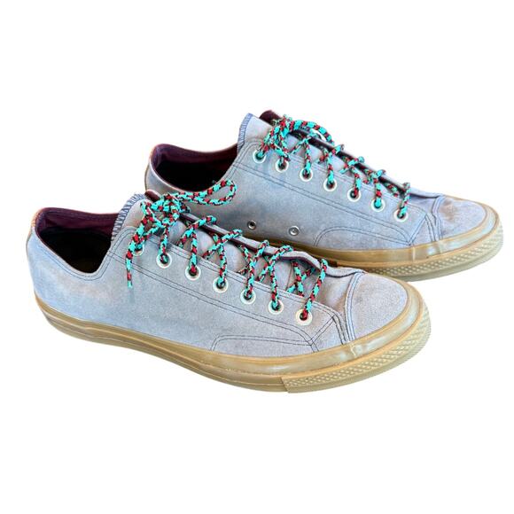 Converse Chuck Taylor All Star Suede Low Top Gray Trail Laces Mens 11.5 Retro - Picture 1 of 14